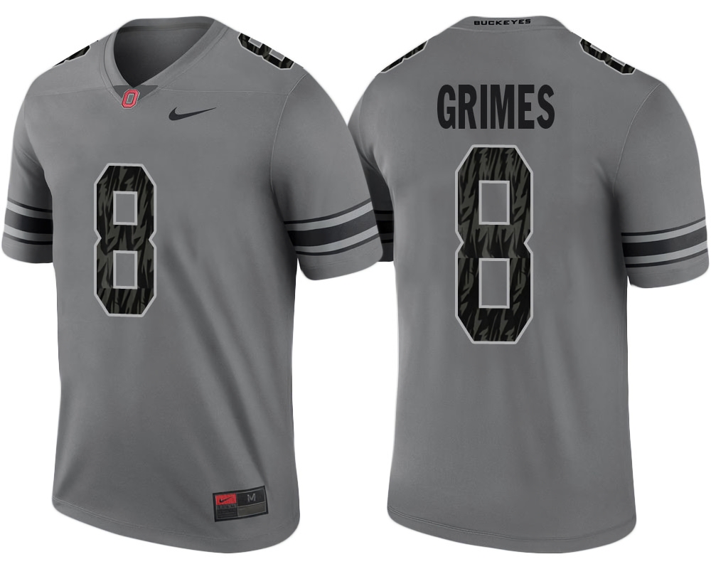 Ohio State Buckeyes Men's NCAA Trevon Grimes #8 Gray Alternate Legend College Football Jersey DKR0049TX